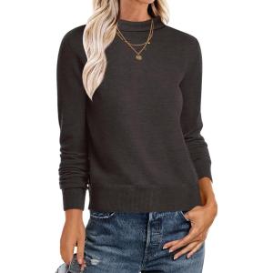 imageANRABESS Womens Turtleneck Long Sleeve Lightweight Casual Fall Sweaters 2025Deep Taupe