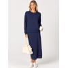 imageANRABESS 2 Piece Skirt Sets For Women Fall Dresses 2025 Long Sleeve Top and Midi Skirts Lounge Travel Outfits Winter ClothesNavy Blue