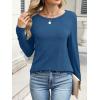 imageANRABESS Long Sleeve Shirts for Women Casual Crewneck Basic Tee Tshirts Loose Fit Curved Hem Tunic Top 2025 Fall OutfitsDark Blue