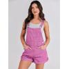 imageANRABESS Overalls for Women Denim Shorts Overalls 2025 Summer Casual Loose Fit Adjustable Rompers Jean jumpsuit Bib ShortallsHot Pink