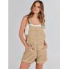 imageANRABESS Overalls for Women Denim Shorts Overalls 2025 Summer Casual Loose Fit Adjustable Rompers Jean jumpsuit Bib ShortallsKhaki