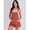 imageANRABESS Overalls for Women Denim Shorts Overalls 2025 Summer Casual Loose Fit Adjustable Rompers Jean jumpsuit Bib ShortallsRust Red