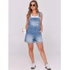 imageANRABESS Overalls for Women Denim Shorts Overalls 2025 Summer Casual Loose Fit Adjustable Rompers Jean jumpsuit Bib ShortallsWashed Barnyard Blue