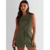 imageANRABESS Romper for Women Short Jumpsuit Summer Casual Dressy Sleeveless Outfits Beach Vacation 2025 Trendy One Piece ClothesArmy Green