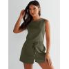 imageANRABESS Romper for Women Short Jumpsuit Summer Casual Dressy Sleeveless Outfits Beach Vacation 2025 Trendy One Piece ClothesArmy Green