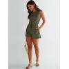 imageANRABESS Romper for Women Short Jumpsuit Summer Casual Dressy Sleeveless Outfits Beach Vacation 2025 Trendy One Piece ClothesArmy Green