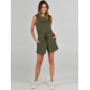 imageANRABESS Romper for Women Short Jumpsuit Summer Casual Dressy Sleeveless Outfits Beach Vacation 2025 Trendy One Piece ClothesArmy Green