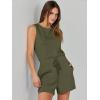 imageANRABESS Romper for Women Short Jumpsuit Summer Casual Dressy Sleeveless Outfits Beach Vacation 2025 Trendy One Piece ClothesArmy Green