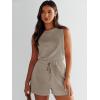 imageANRABESS Romper for Women Short Jumpsuit Summer Casual Dressy Sleeveless Outfits Beach Vacation 2025 Trendy One Piece ClothesBeige