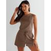 imageANRABESS Romper for Women Short Jumpsuit Summer Casual Dressy Sleeveless Outfits Beach Vacation 2025 Trendy One Piece ClothesBrown