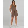 imageANRABESS Romper for Women Short Jumpsuit Summer Casual Dressy Sleeveless Outfits Beach Vacation 2025 Trendy One Piece ClothesBrown