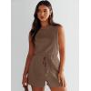 imageANRABESS Romper for Women Short Jumpsuit Summer Casual Dressy Sleeveless Outfits Beach Vacation 2025 Trendy One Piece ClothesBrown