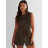 imageANRABESS Romper for Women Short Jumpsuit Summer Casual Dressy Sleeveless Outfits Beach Vacation 2025 Trendy One Piece ClothesDeep Brown