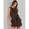 imageANRABESS Romper for Women Short Jumpsuit Summer Casual Dressy Sleeveless Outfits Beach Vacation 2025 Trendy One Piece ClothesDeep Brown