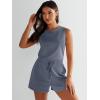 imageANRABESS Romper for Women Short Jumpsuit Summer Casual Dressy Sleeveless Outfits Beach Vacation 2025 Trendy One Piece ClothesDeep Gray