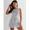 imageANRABESS Romper for Women Short Jumpsuit Summer Casual Dressy Sleeveless Outfits Beach Vacation 2025 Trendy One Piece ClothesGray