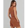imageANRABESS Romper for Women Short Jumpsuit Summer Casual Dressy Sleeveless Outfits Beach Vacation 2025 Trendy One Piece ClothesRust