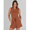 imageANRABESS Romper for Women Short Jumpsuit Summer Casual Dressy Sleeveless Outfits Beach Vacation 2025 Trendy One Piece ClothesRust