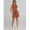 imageANRABESS Romper for Women Short Jumpsuit Summer Casual Dressy Sleeveless Outfits Beach Vacation 2025 Trendy One Piece ClothesRust