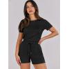 imageANRABESS Romper for Women Short Sleeve Summer Tshirt One Piece Jumpsuit Beach Vacation Travel Outfits 2025 Dressy ClothesBlack