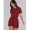 imageANRABESS Romper for Women Short Sleeve Summer Tshirt One Piece Jumpsuit Beach Vacation Travel Outfits 2025 Dressy ClothesBurgundy