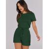 imageANRABESS Romper for Women Short Sleeve Summer Tshirt One Piece Jumpsuit Beach Vacation Travel Outfits 2025 Dressy ClothesDeep Green
