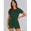 imageANRABESS Romper for Women Short Sleeve Summer Tshirt One Piece Jumpsuit Beach Vacation Travel Outfits 2025 Dressy ClothesDeep Green