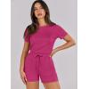 imageANRABESS Romper for Women Short Sleeve Summer Tshirt One Piece Jumpsuit Beach Vacation Travel Outfits 2025 Dressy ClothesHot Pink