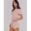 imageANRABESS Romper for Women Short Sleeve Summer Tshirt One Piece Jumpsuit Beach Vacation Travel Outfits 2025 Dressy ClothesPink