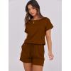 imageANRABESS Rompers for Women Summer 2025 Casual Dressy One Piece Tshirt Short Pants Jumpsuit Beach Vacation Outfit Clothes04 Brown