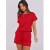 imageANRABESS Rompers for Women Summer 2025 Casual Dressy One Piece Tshirt Short Pants Jumpsuit Beach Vacation Outfit Clothes04 Red