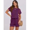 imageANRABESS Rompers for Women Summer 2025 Casual Dressy One Piece Tshirt Short Pants Jumpsuit Beach Vacation Outfit ClothesPurple