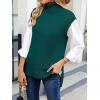imageANRABESS Sweater Vest Women Turtleneck Sleeveless Loose Fit Pullover Knit Spilt Tank Tops 2025 Casual Trendy Fall OutfitsDark Green