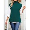 imageANRABESS Sweater Vest Women Turtleneck Sleeveless Loose Fit Pullover Knit Spilt Tank Tops 2025 Casual Trendy Fall OutfitsDark Green