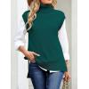 imageANRABESS Sweater Vest Women Turtleneck Sleeveless Loose Fit Pullover Knit Spilt Tank Tops 2025 Casual Trendy Fall OutfitsDark Green