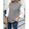 imageANRABESS Sweater Vest Women Turtleneck Sleeveless Loose Fit Pullover Knit Spilt Tank Tops 2025 Casual Trendy Fall OutfitsGrey