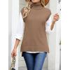 imageANRABESS Sweater Vest Women Turtleneck Sleeveless Loose Fit Pullover Knit Spilt Tank Tops 2025 Casual Trendy Fall OutfitsLight Camel