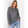 imageANRABESS Sweaters for Women 2025 Fall Long Sleeve Casual Loose Fit Knitted High Low Hem Basic Pullover Sweater TopsDark Grey