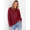 imageANRABESS Sweaters for Women 2025 Fall Long Sleeve Casual Loose Fit Knitted High Low Hem Basic Pullover Sweater TopsRed