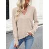 imageANRABESS Sweaters for Women Long Sleeve V Neck Shirts Business Casual Work Blouses 2025 Fall Loose Knit Pullover Sweater TopsAlmond