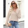 imageANRABESS Sweaters for Women Long Sleeve V Neck Shirts Business Casual Work Blouses 2025 Fall Loose Knit Pullover Sweater TopsAlmond
