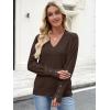 imageANRABESS Sweaters for Women Long Sleeve V Neck Shirts Business Casual Work Blouses 2025 Fall Loose Knit Pullover Sweater TopsCoffee