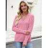 imageANRABESS Sweaters for Women Long Sleeve V Neck Shirts Business Casual Work Blouses 2025 Fall Loose Knit Pullover Sweater TopsCoral Pink