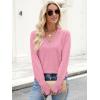 imageANRABESS Sweaters for Women Long Sleeve V Neck Shirts Business Casual Work Blouses 2025 Fall Loose Knit Pullover Sweater TopsCoral Pink