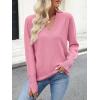 imageANRABESS Sweaters for Women Long Sleeve V Neck Shirts Business Casual Work Blouses 2025 Fall Loose Knit Pullover Sweater TopsCoral Pink