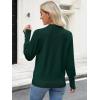 imageANRABESS Sweaters for Women Long Sleeve V Neck Shirts Business Casual Work Blouses 2025 Fall Loose Knit Pullover Sweater TopsDark Green