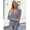 imageANRABESS Sweaters for Women Long Sleeve V Neck Shirts Business Casual Work Blouses 2025 Fall Loose Knit Pullover Sweater TopsDark Grey