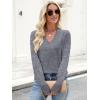 imageANRABESS Sweaters for Women Long Sleeve V Neck Shirts Business Casual Work Blouses 2025 Fall Loose Knit Pullover Sweater TopsDark Grey