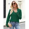 imageANRABESS Sweaters for Women Long Sleeve V Neck Shirts Business Casual Work Blouses 2025 Fall Loose Knit Pullover Sweater TopsForest Green