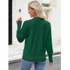 imageANRABESS Sweaters for Women Long Sleeve V Neck Shirts Business Casual Work Blouses 2025 Fall Loose Knit Pullover Sweater TopsForest Green